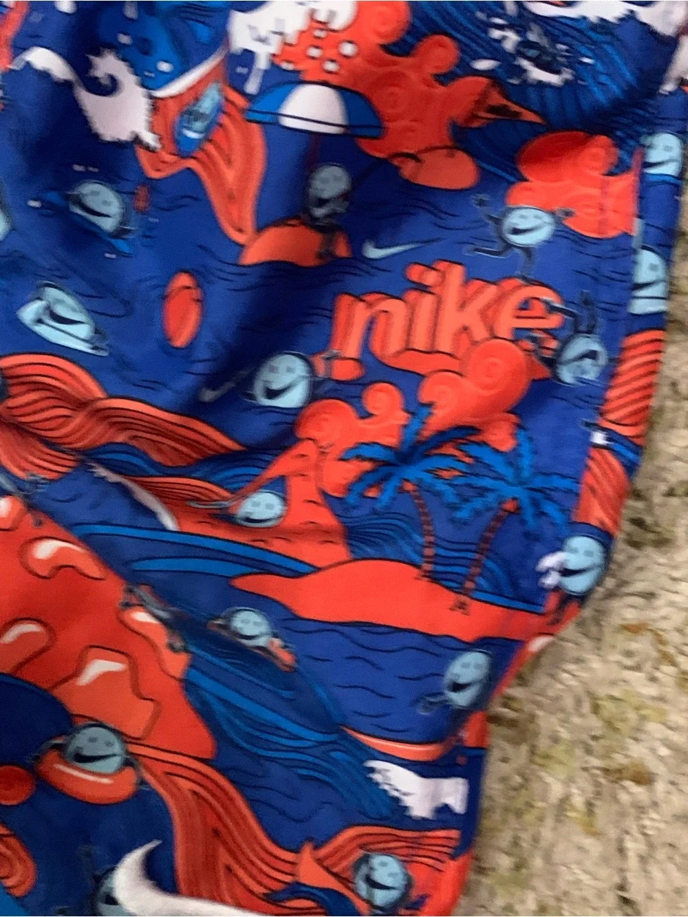 Nike Kids' Blue & Orange Swim Shorts
